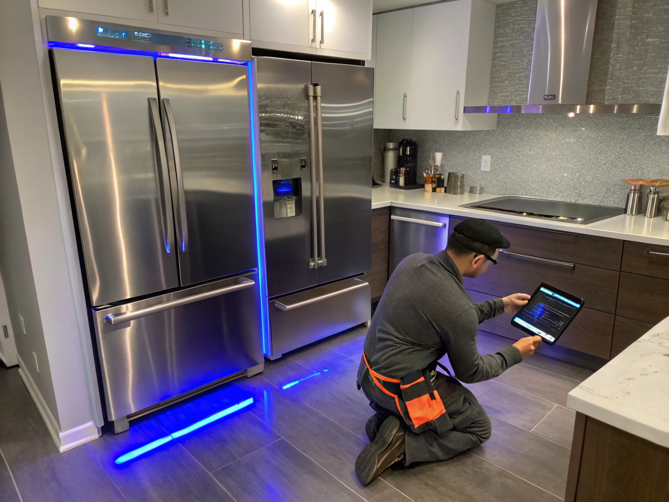 Frigidaire stainless steel appliances serviced in a modern kitchen