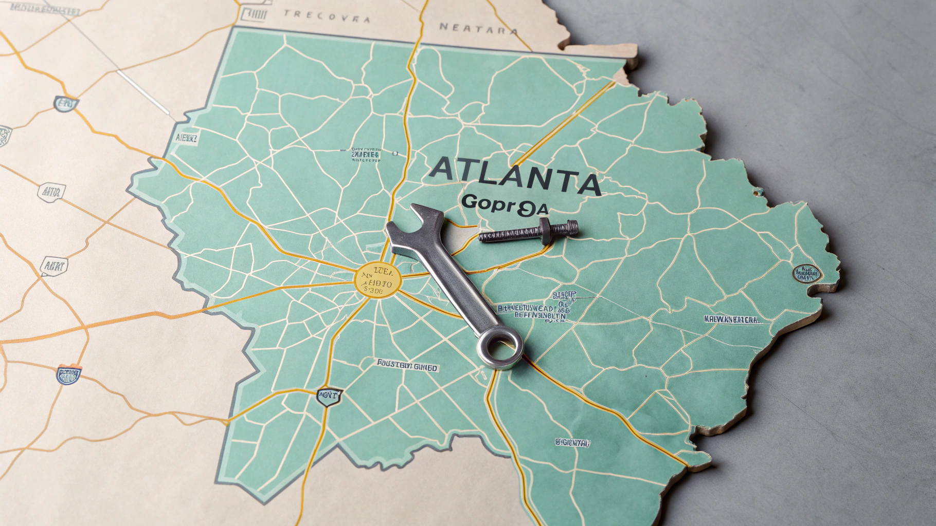 Map displaying Griffin Georgia 25 mile service radius